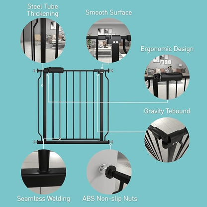 WAOWAO Baby Gate 76.38-81.10" Extra Wide Pressure Mounted Walk Through Swing - Image 2