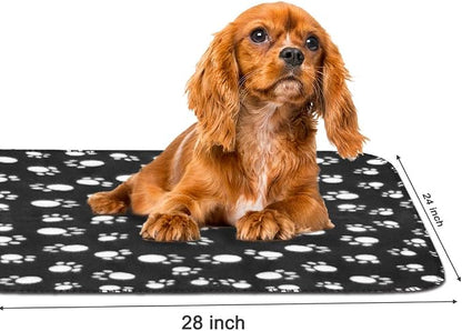 Comsmart Dog Blankets for Small Dogs, 6 Pack Puppy Blanket Cute Paw Print Pet - Image 3