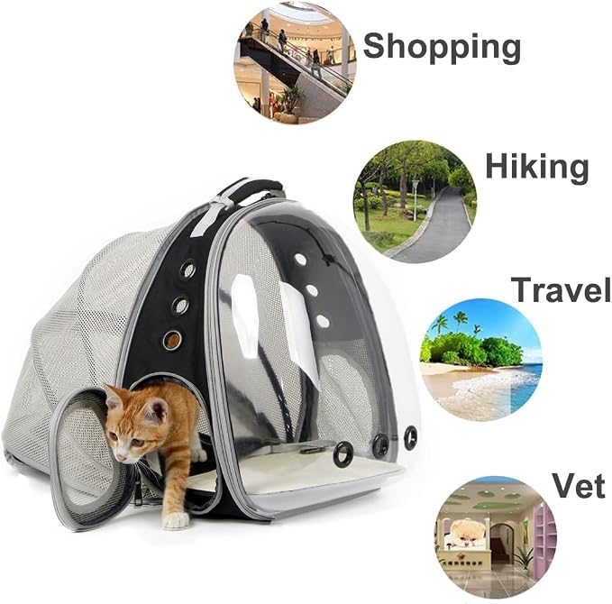 Cat Bubble Backpack with Fan, Fit up to 12 lbs, Space Capsule Astronaut Clear - Image 5