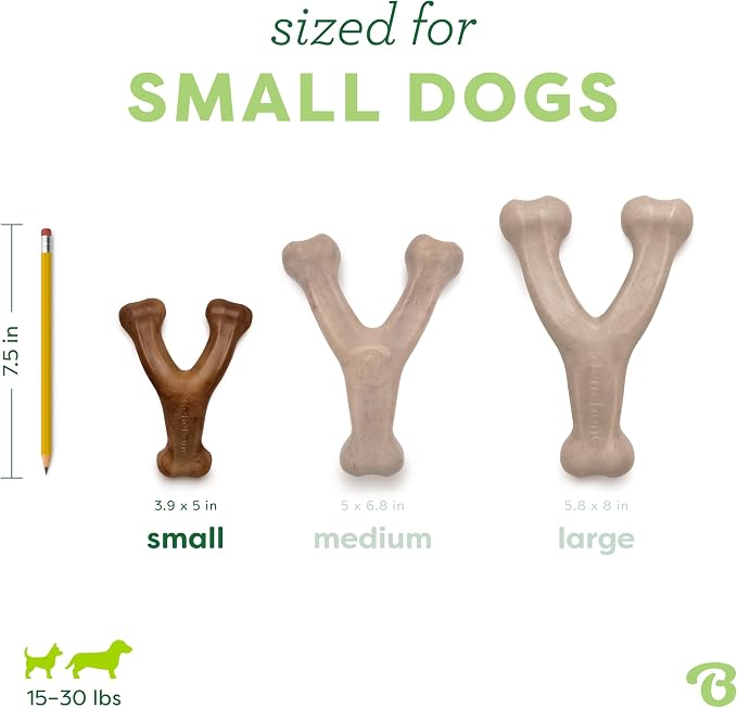 Small 3-Pack, Benebone Wishbone Durable Dog Chew Toy - Image 4
