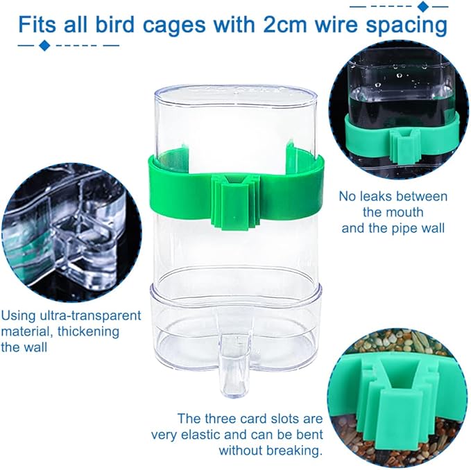 Hamiledyi No Mess Bird Feeders Automatic Parrot Feeder Drinker Acrylic Seed - Image 4