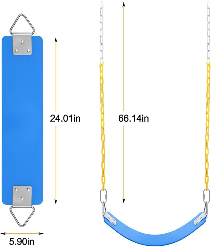 AGPTEK Swing Set, Seat with 66 Inch Anti-Rust Chains Thermoplastic Coated - Image 6