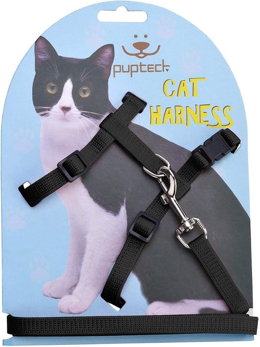 PUPTECK Adjustable Cat Harness and Leash Set Escape Proof Kitten Strap Collar by PUPTECK