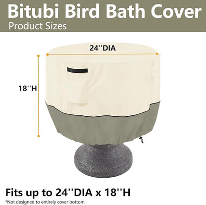 Bitubi Bird Bath Cover（24"x18"） 600D Oxford Cloth Garden Fountain Statue - Image 2