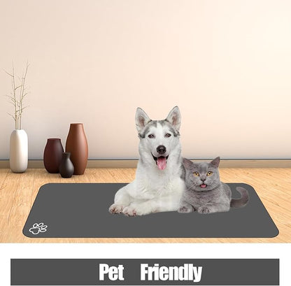 Large Pet Feeding Mat, 39.4" x 31.5" Absorbent Quick Dry Dog Mat - Image 4
