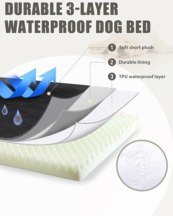 Orthopedic XL Dog Beds Large Sized Dog Waterproof Pet Kennel Pad - Image 5