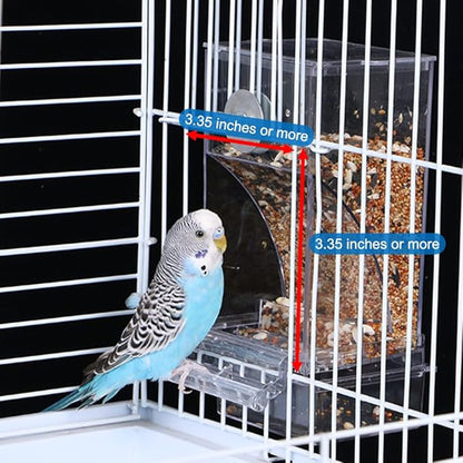 Hamiledyi No Mess Bird Feeders Automatic Parrot Feeder Drinker Acrylic Seed - Image 2