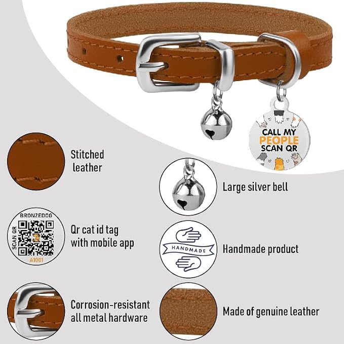 BRONZEDOG Leather Cat Collar - Image 2