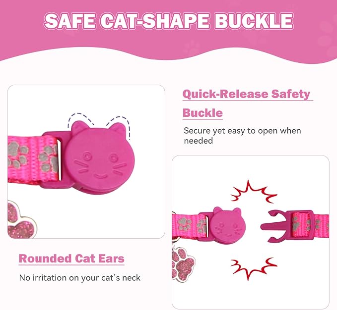 4PCS Breakaway Cat Collars, Reflective Cat Collar - Image 4