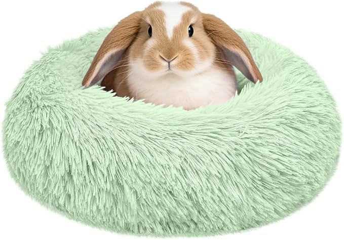 Bunny Rabbit Hideout Bed Small Animal Bedding Donut-Shaped Burrowing Pet Bed by LightUpYourPetsLife