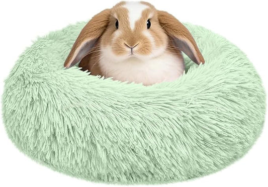 Bunny Rabbit Hideout Bed Small Animal Bedding Donut-Shaped Burrowing Pet Bed by LightUpYourPetsLife