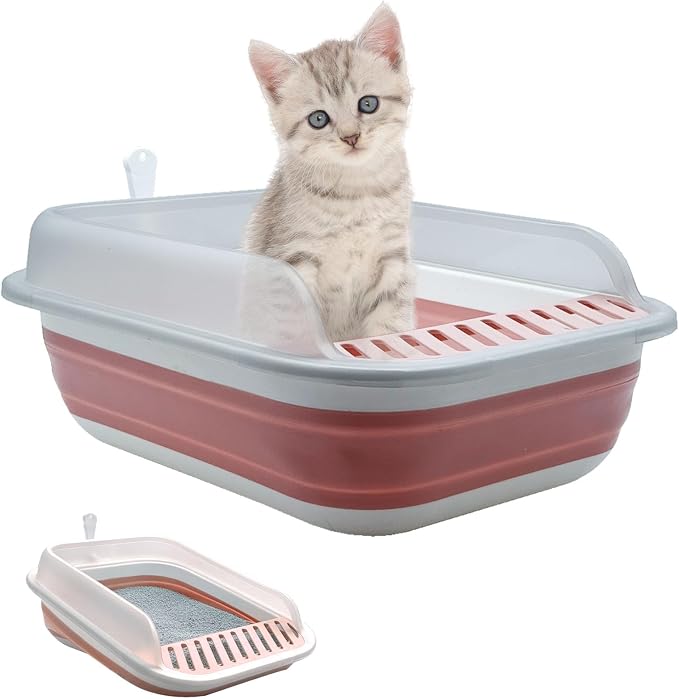 Low Entry Kitten Litter Box, Collapsible Cat Litter Box, Open Small Cat by chuyouan