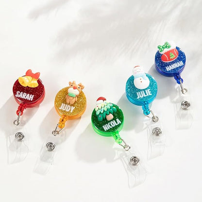 callie Personalized Christmas Badge Reel - Image 8