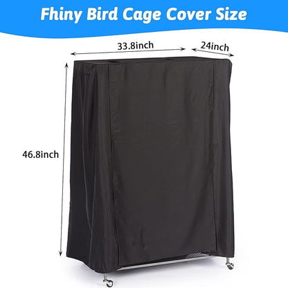 Fhiny Bird Cage Cover, 33.8”L×24”W×46.8”H Water-Proof Good Night Black-Out - Image 6