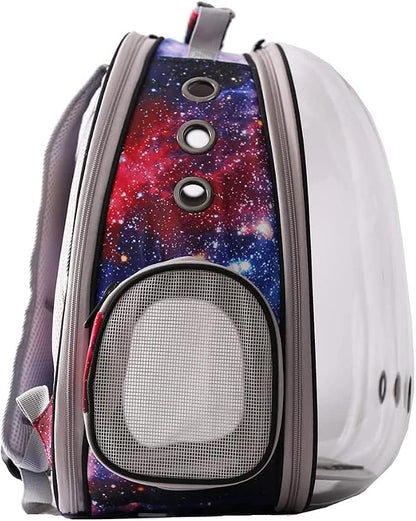 Galaxy Blue Cat Bubble Backpack, Back Extension Space Capsule Astronaut Clear - Image 4