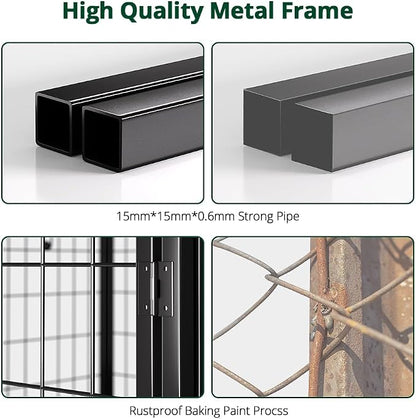 Dog Kennel Outside with Roof, Heavty Duty Welded Dog Crate Playpen with - Image 7