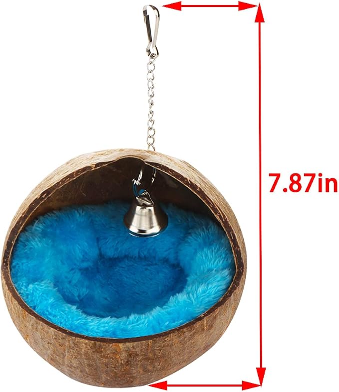 2 Pcs Natural Coconut Shell Bird Nest House Bed Breeding Nesting Anti-Pecking - Image 6