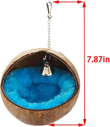 2 Pcs Natural Coconut Shell Bird Nest House Bed Breeding Nesting Anti-Pecking - Image 6