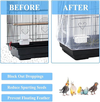 ASOCEA Extra Large Bird Cage Seed Catcher Guard Universal Birdcage Cover Nylon - Image 4