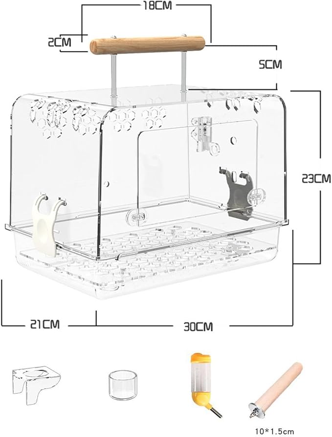 Hamster Cage Bird Travel Cage Portable Clear Accessories Acrylic Villa Bird - Image 4