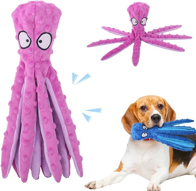 Octopus Dog Toys, No Stuffing Crinkle Dog Toys by AprYew