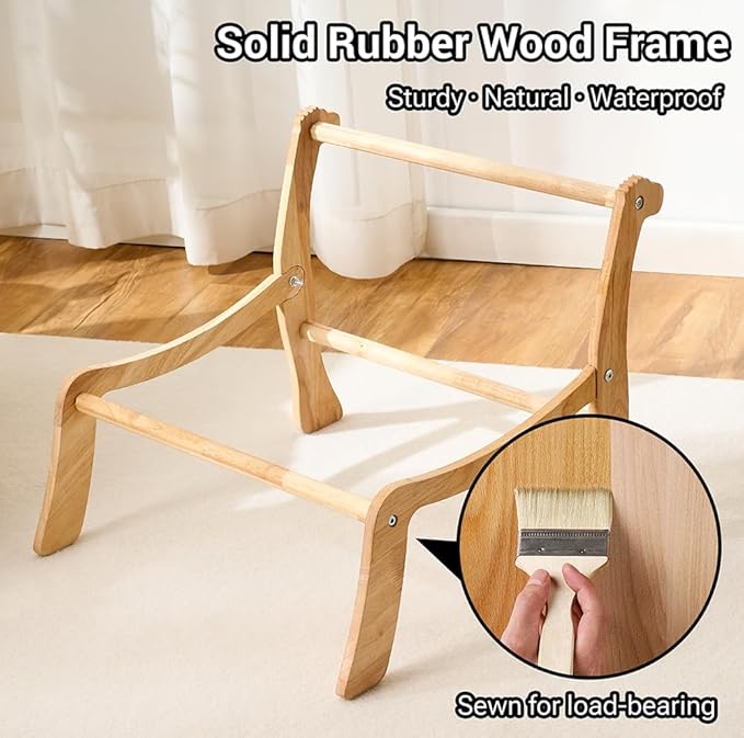 Solid Wood Cat Couch Bed for Indoor Cats, Modern Cat Sofa - Image 7