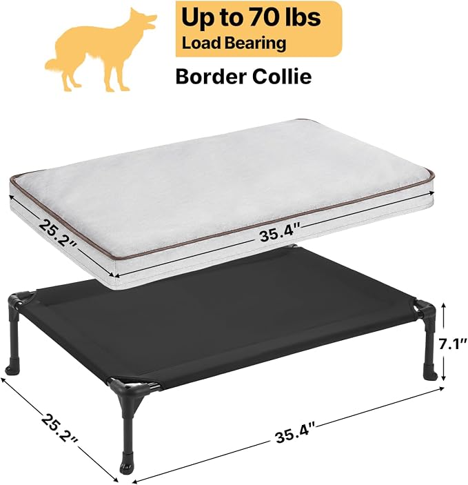 Veehoo Elevated Dog Bed with Waterproof Cushion Mat, Cooling Raised Dog Beds - Image 6