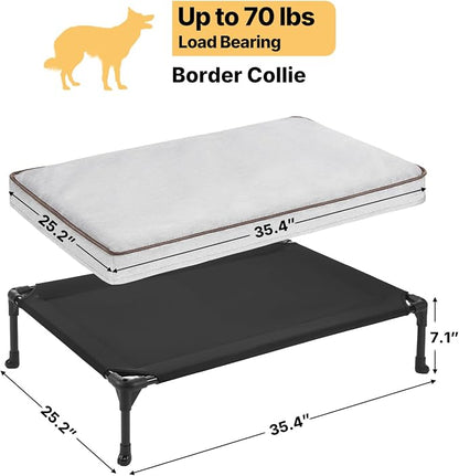 Veehoo Elevated Dog Bed with Waterproof Cushion Mat, Cooling Raised Dog Beds - Image 6