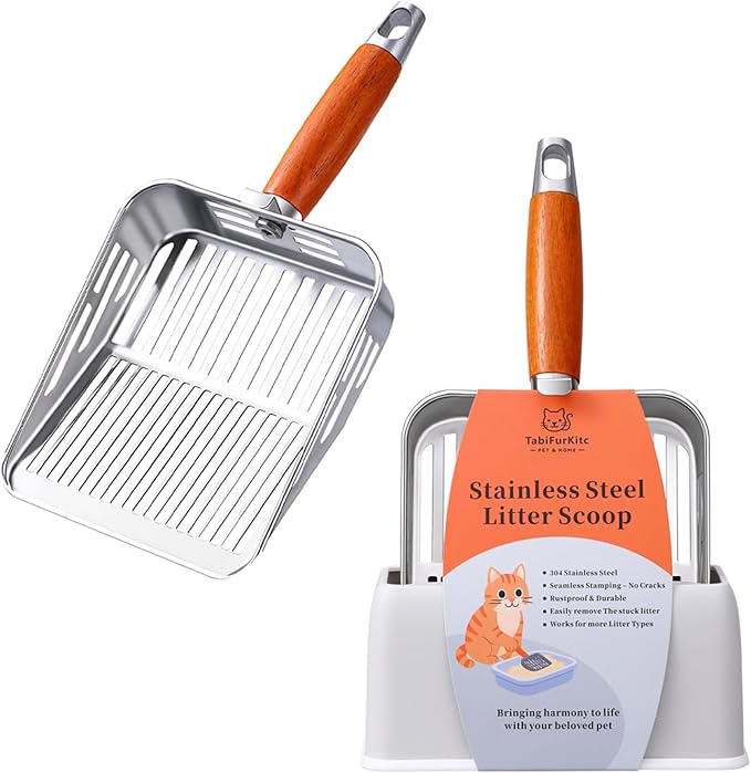 Rustproof & Unbreakable 304 Stainless Steel Metal Cat Litter Scoop by Unknown
