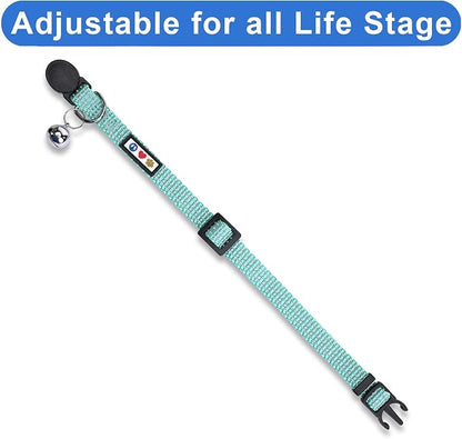 Pawtitas Reflective Teal Cat Collar - Image 5