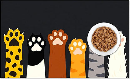 Cute Animal Paw Pet Food Mat Non Slip Spill Proof Feeding Pad - Image 8
