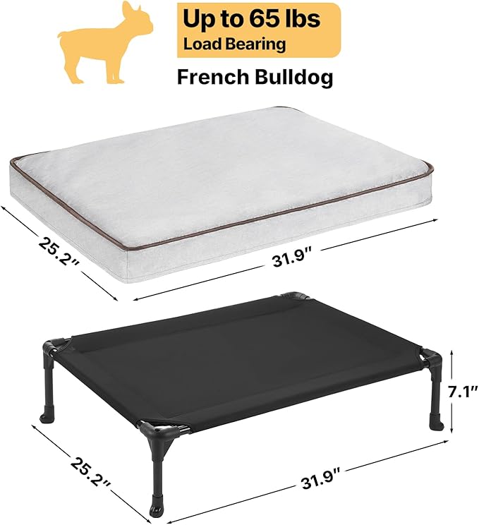 Veehoo Elevated Dog Bed with Waterproof Cushion Mat, Cooling Raised Dog Beds - Image 6