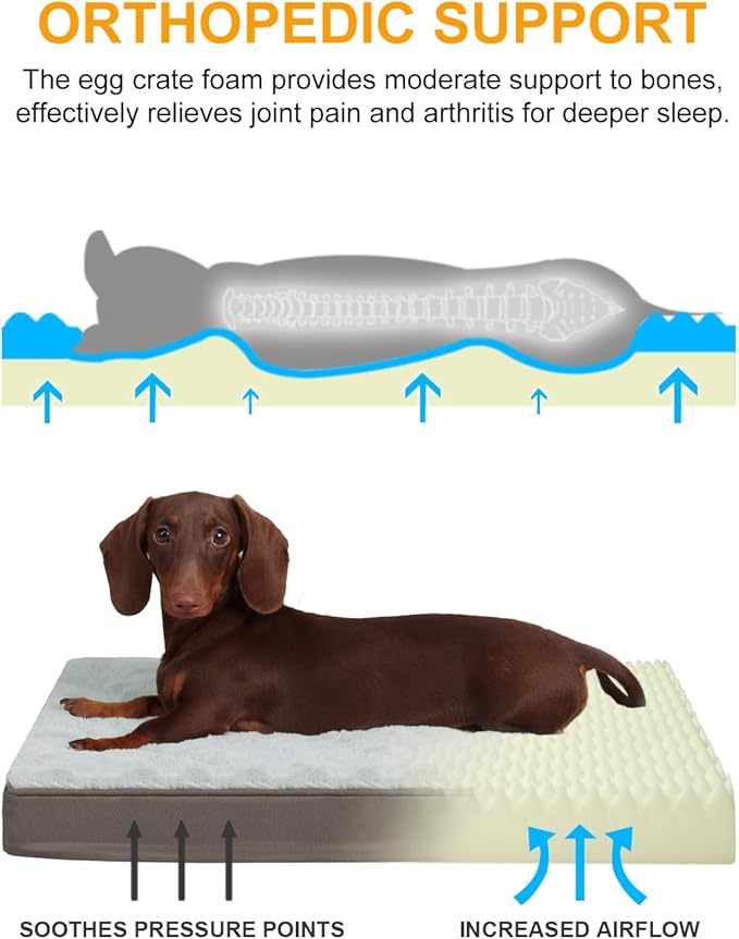 KSIIA Orthopedic Dog Crate Bed Waterproof Dog beds - Image 2