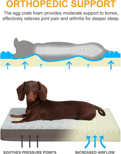 KSIIA Orthopedic Dog Crate Bed Waterproof Dog beds - Image 2
