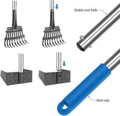 QiMH Upgraded Dog Pooper Scooper Extra Large, Adjustable Long Handle Stainless - Image 4