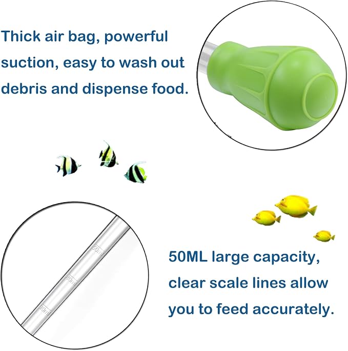 KABASI Waste Clean Tool Coral Fish Feeder, 50ml Manual Acrylic Pipette Suction - Image 5