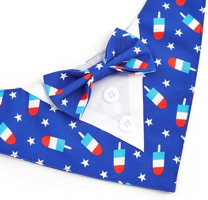 Dog Tuxedo, Adjustable Formal Wedding Outfit Bandana Dog Tux Collar - Image 5