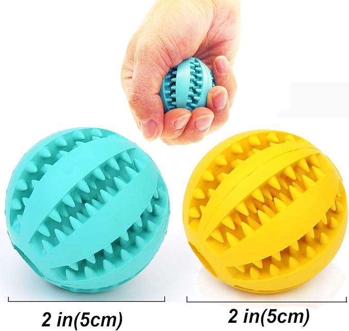 Sunglow 2 Pack Dog Toy, Nontoxic Bite Resistant Teething Balls - Image 2