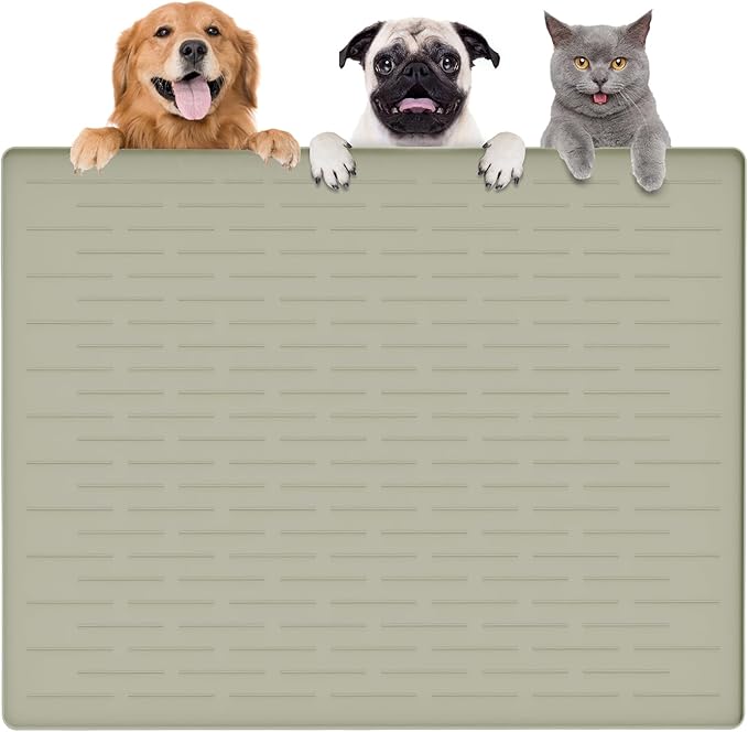 Largest Dog Food Mat, 39.5"x29.5" Silicone Dog and Cat Mat by Goldleaf