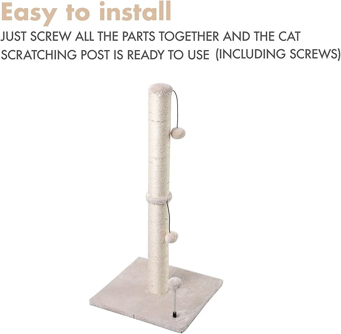 MECOOL 34” Tall Cat Scratching Post Premium Basics Kitten Scratcher Sisal - Image 7