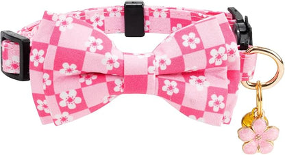 2 Pack Cotton Cat Collar with Bow Tie and Bell - Image 4