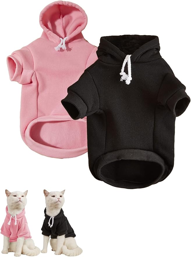 QWINEE Basic Dog Hoodie Sweatshirt Puppy Sweater Warm Cat Costumes Pet Clothes by QWINEE