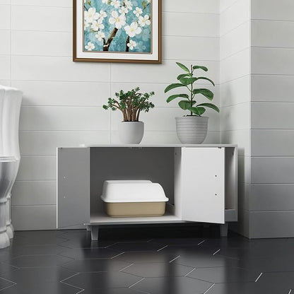 GDLF Modern Wood Pet Crate Cat Washroom Hidden Litter Box Enclosure Furniture - Image 4