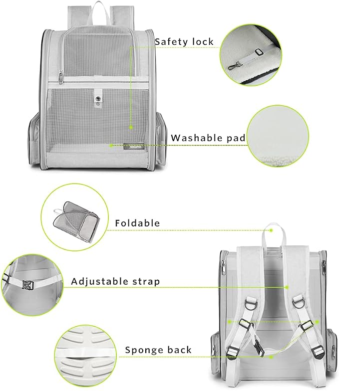 Texsens Pet Backpack Carrier for Small Cats Dogs | Ventilated Design, Safety - Image 4