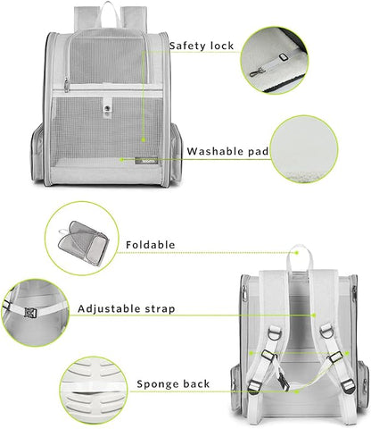 Texsens Pet Backpack Carrier for Small Cats Dogs | Ventilated Design, Safety - Image 4