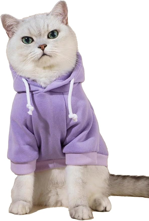 QWINEE Basic Dog Hoodie Sweatshirt Puppy Sweater Warm Cat Costumes Pet Clothes by QWINEE