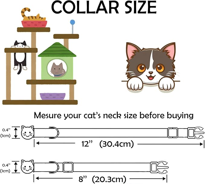 Elegant little tail 2 Pack Cat Collar-Shark Print Cotton Breakaway Cat Collars - Image 6
