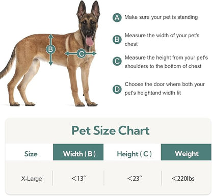 Aluminum XL Dog Door for Door, Open Size:24.4" H x 13.8'', Heavy Duty Doggy Door - Image 7