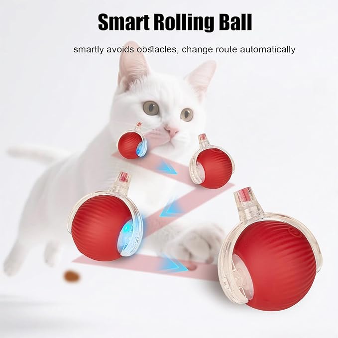 Interactive Dog Cat Toy Ball, Upgraded Rechargable Smart Automatic Rolling Pet - Image 4