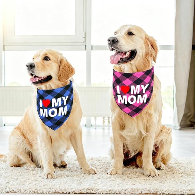 GreenJoy Cute Plaid Dog Bandana – Washable Pet Triangle Scarf - Image 3
